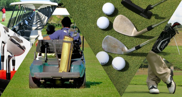 Conceito de infográfico de jogo de golfe isométrico com jogadores de  carrinho de golfe vestindo roupas esportivas e segurando tacos